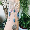 Natural Apatite Butterfly Hanging Suncatcher Pendant Decoration DJEW-PW0008-19-17-1
