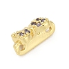 Brass Micro Pave Cubic Zirconia Slide Charms KK-G526-01G-2