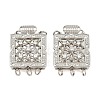 Rack Plating Brass Micro Pave Clear Cubic Zirconia Box Clasps KK-G494-05P-1