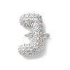 Brass Micro Pave Cubic Zirconia Letter Links KK-I717-04J-P-1