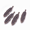 Tibetan Style Alloy Feather Big Pendants TIBEP-A12720-R-NR-1
