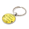Half Round/Dome Alloy & Glass Pendant Keychain KEYC-D020-02P-02-2