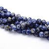 Natural Blue Spot Jasper Round Beads Strands G-O047-01-8mm-2