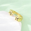 Brass Micro Pave Cubic Zirconia Adjustable Cuff Rings for Women RJEW-U053-02G-3