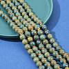 Handmade Fancy Antique Glazed Porcelain Ceramic Round Beads Strands PORC-L019-10mm-11-6