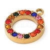 PVD Vacuum Plating 304 Stainless Steel Rhinestone Pendants STAS-S131-04G-02-2