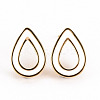 Brass Enamel Stud Earring Findings KK-S356-244B-NF-1