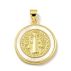Rack Plating Brass Pave Nature Shell Religion Pendants X-KK-C074-31G-01-1