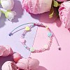 Adjustable Candy Color Heart Acrylic Braided Kid Beaded Bracelets for Girls BJEW-JB10221-2