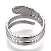 Non-Tarnish 304 Stainless Steel Snake Twist Rings LS-RJEW-N038-114P-4