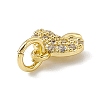 Brass Micro Pave Cubic Zirconia Charms ZIRC-F132-19G-3