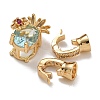 Brass Micro Pave Cubic Zirconia Fold Over Clasps KK-U037-26G-02-2