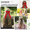Big Bowknot Polyester Alligator Hair Clips AJEW-CP0008-42B-03-6