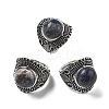 Natural Sodalite Adjustable Rings RJEW-I108-03AS-16-4