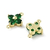 Rack Plating Brass Pave Cubic Zirconia Connector Charms KK-H474-20G-3