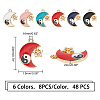 48Pcs 6 Colors Rack Plating Alloy Enamel Pendants ENAM-FH0001-15-4