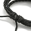 Braided PU Leather & Waxed Cords Triple Layer Multi-strand Bracelets BJEW-P329-10A-AS-3
