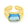 304 Stainless Steel Cubic Zirconia Open Cuff Ring LS-RJEW-S406-05G-05-2