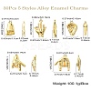 30Pcs 5 Styles Alloy Rhinestone Pendants FIND-CJ0002-42-8