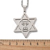 Hanukkah 201 Stainless Steel Star of David Pendant Necklaces NJEW-Z058-02P-5