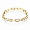 Brass Micro Pave Clear Cubic Zirconia Bangles BJEW-S142-015-NF-2