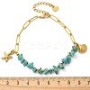 304 Stainless Steel Synthetic Turquoise Beads Bracelets BJEW-U019-02G-5