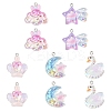 10Pcs 5 Styles Transparent Resin Pendants RESI-FS0002-08-1