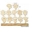 48Pcs 12 Styles Unfinished Blank Wooden Pendants Kit WOOD-CJC0011-15B-9