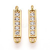 Brass Micro Pave Clear Cubic Zirconia Connector Charms X1-KK-N261-79G-1