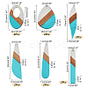 12Pcs 6 Styles Transparent Resin & Walnut Wood Big Pendants RESI-HY0001-16-2