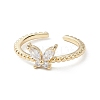 Butterfly Clear Cubic Zirconia Cuff Ring LS-RJEW-M146-12G-2