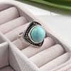 Synthetic Turquoise Adjustable Rings G-P560-03AS-19-3