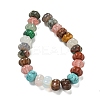 Natural & Synthetic Mixed Gemstone Pumpkin Beads Strands G-G142-A06-01-3