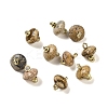 Natural Picture Jasper Rondelle Charms with Rack Plating Brass Loops G-G110-05B-11-1
