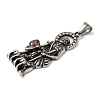 304 Stainless Steel and Glass Rhinestone Pendants STAS-B073-03AS-2
