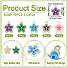 40Pcs 5 Colors Alloy Enamel Pendants ENAM-TA0003-45-4
