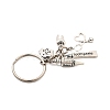Tibetan Style Alloy Keychains KEYC-JKC01288-5