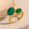 304 Stainless Steel Adjustable Cuff Rings for Women RJEW-B130-02G-1