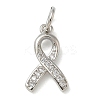 Rack Plating Brass Micro Pave Cubic Zirconia Pendants KK-K392-46P-1