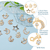 50Pcs 5 Style Moon & Star & Arrow Alloy Pendants FIND-HY0002-56-5