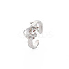 Non-Tarnish 304 Stainless Steel 12 Constellations/Zodiac Signs Open Cuff Ring for Women RJEW-S405-156P-K-3