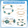 4Pcs 4 Style Natural Shell & Synthetic Turquoise Braided Bead Bracelets BJEW-SC0001-54-2