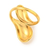 Ion Plating(IP) Teardrop 304 Stainless Steel Open Cuff Finger Rings for Women RJEW-P114-03G-3