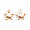 Brass Micro Pave Clear Cubic Zirconia Charms KK-S356-300-NF-1