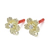 Rack Plating Alloy Flower Stud Earrings Finding EJEW-B030-13G-1
