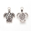 Tibetan Style Alloy Sea Turtle Pendants TIBEP-22101-AS-FF-1