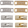 4 Styles Brass & Zinc Alloy Rhinestone Shoe Buckle Clips FIND-HY0003-92-1