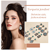 6 Pairs 6 Style Rhombus & Rectangle & Oval Synthetic Turquoise Dangle Stud Earrings EJEW-AN0001-05-4