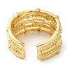 Rack Plating Real 18K Gold Plated Brass Rectangle Open Cuff Rings RJEW-B048-09G-3