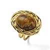 Oval Natural & Synthetic Gemstone Finger Rings RJEW-M063-01G-3